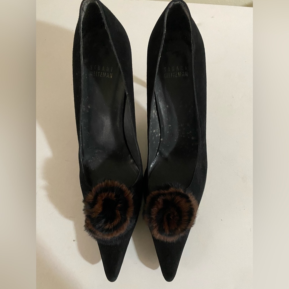 Mink Pom Pumps